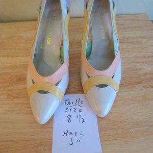 Multi pastel colored pumps